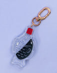 Soy sauce fish glitter liquid keychain