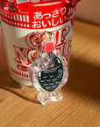 Soy sauce fish glitter liquid keychain