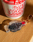 Soy sauce fish glitter liquid keychain