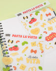 Pasta la Vista clear Sticker sheet