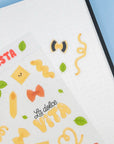 Pasta la Vista clear Sticker sheet