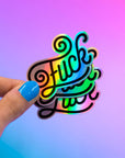 Autocollant holographique Fuck