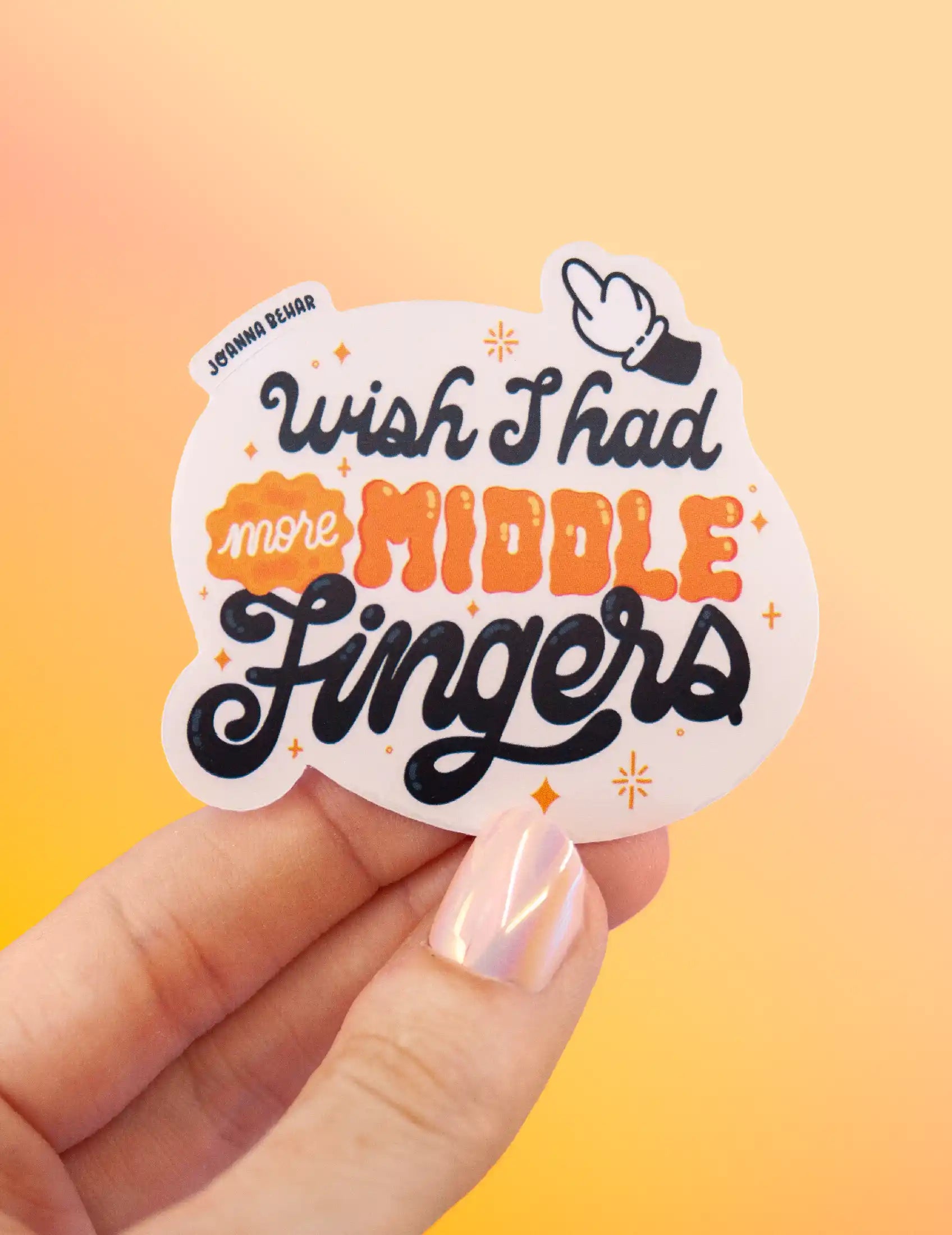 Wish I had more middle fingers vinyl sticker