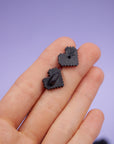 PIXEL HEART Shaped rubber pin backers