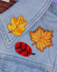 Ensemble de patchs de feuilles d'automne