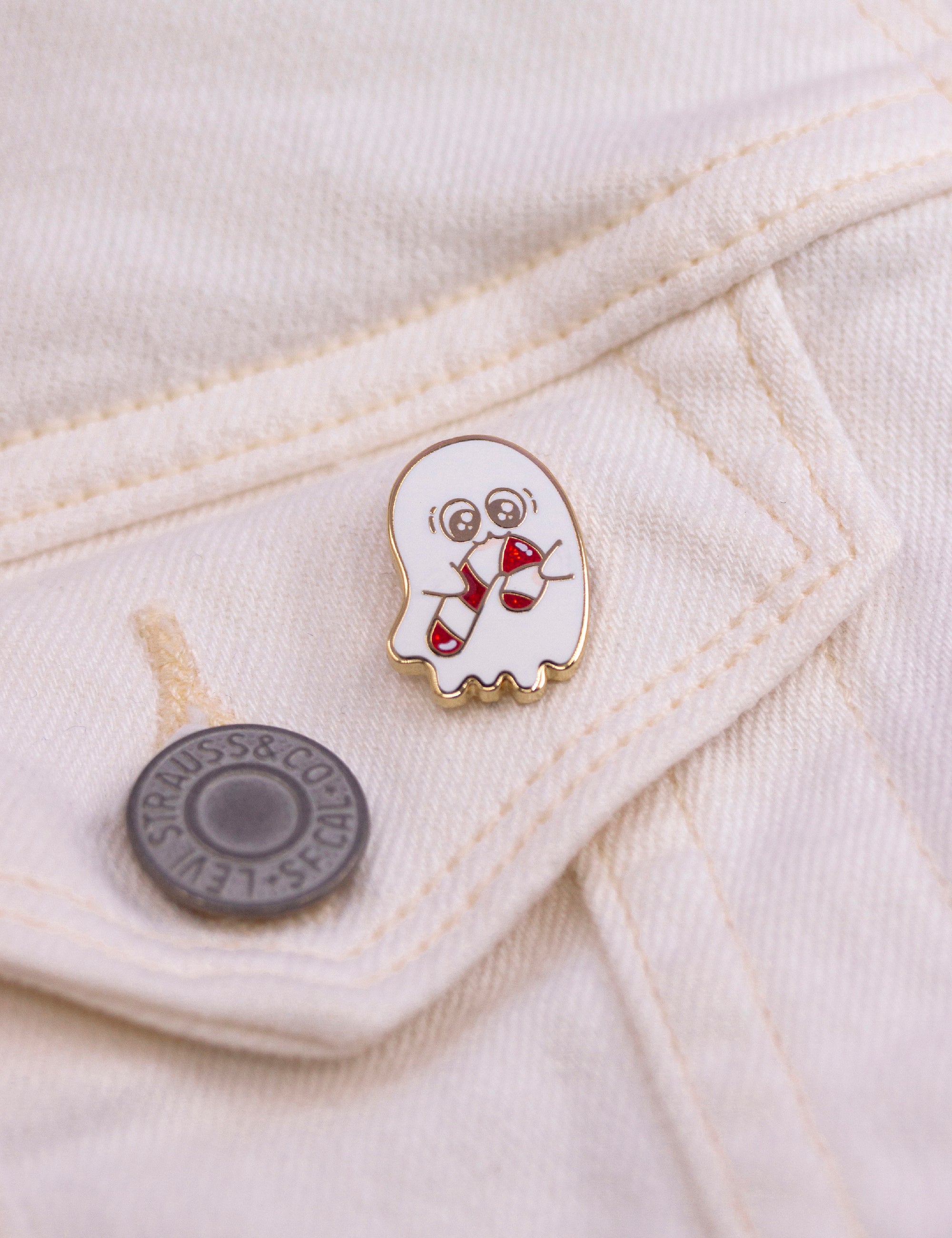 ✧ Pin&#39;s Fantôme et sa canne à sucre ✧ 