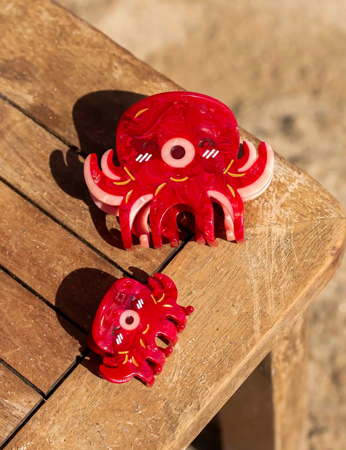 Takoyaki red Octopus Hair claw clip