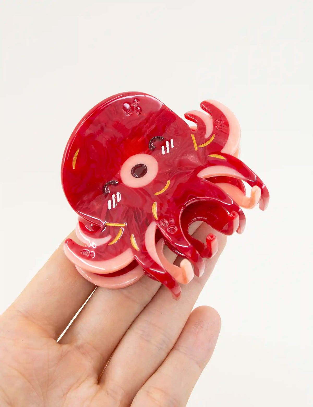 Takoyaki red Octopus Hair claw clip