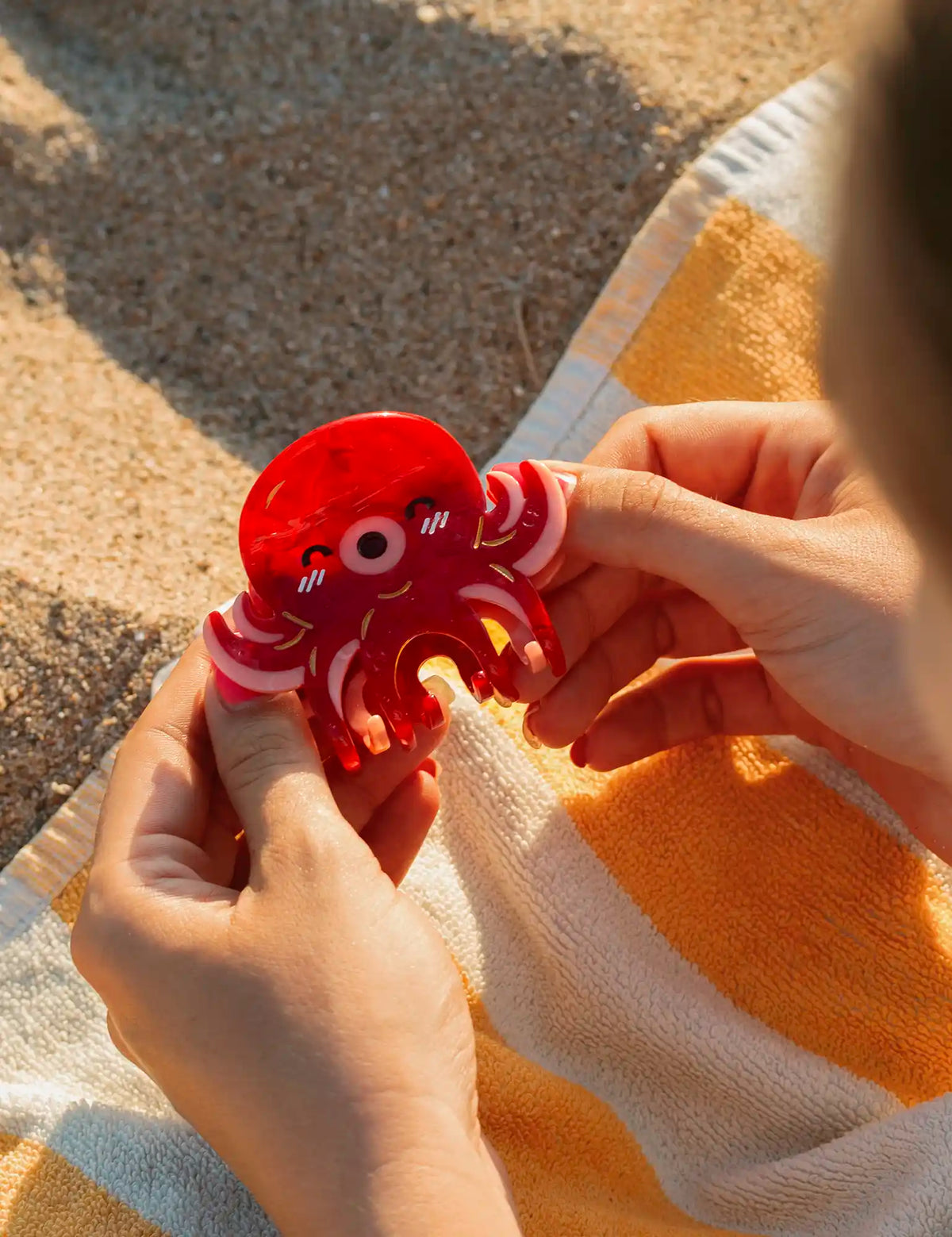 Takoyaki red Octopus Hair claw clip
