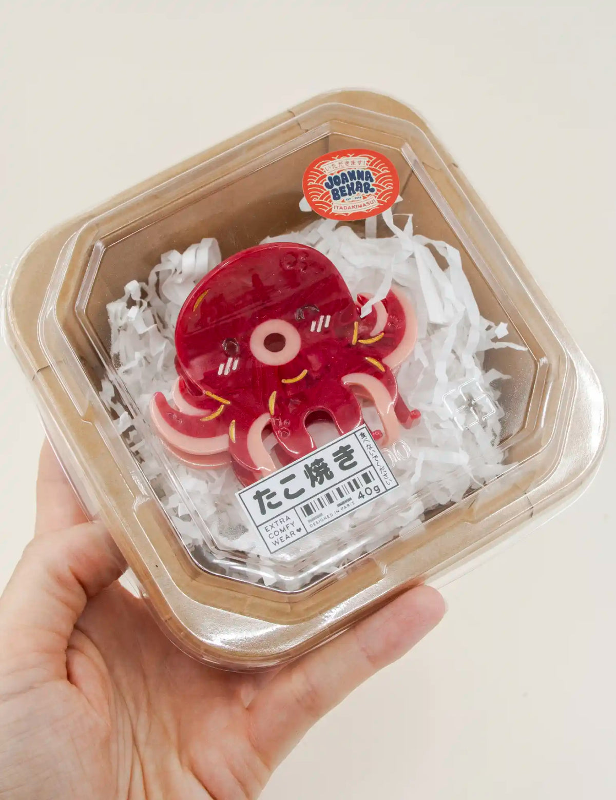 Takoyaki red Octopus Hair claw clip