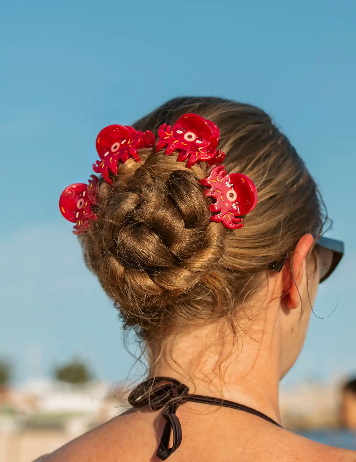 Takoyaki red octopus small hair clip