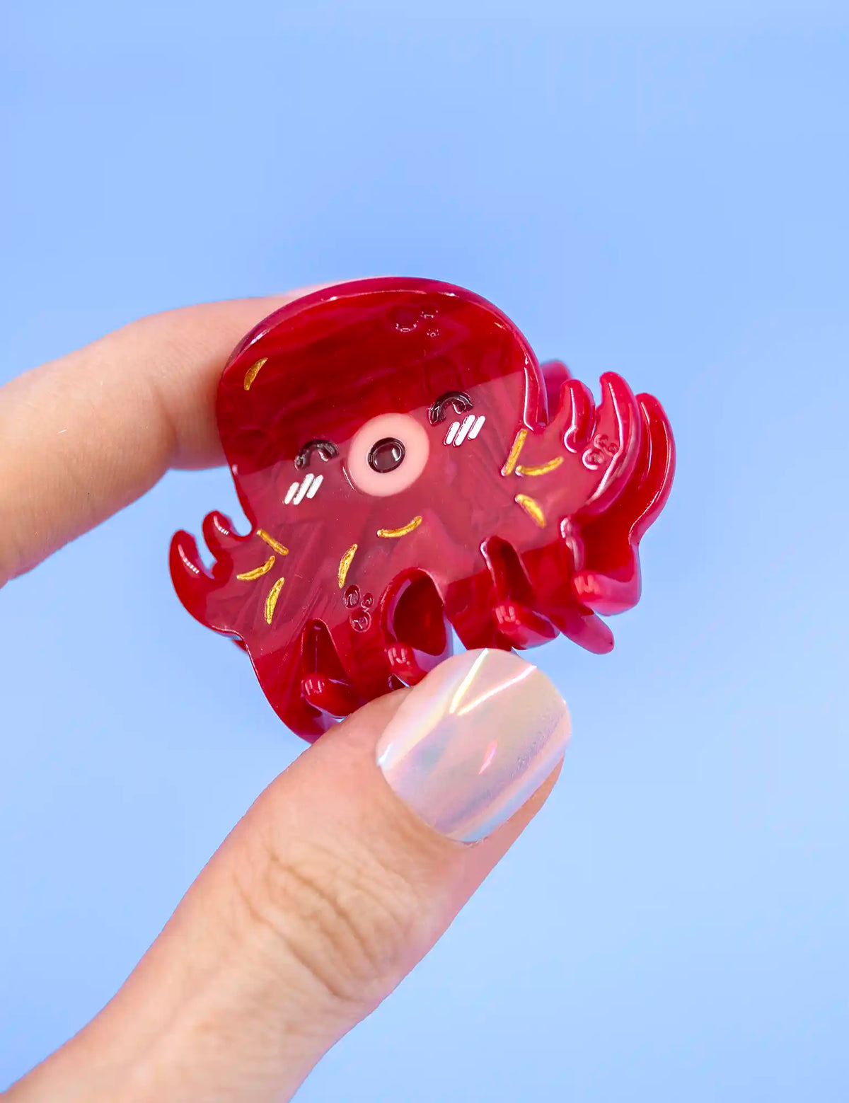 Takoyaki red octopus small hair clip