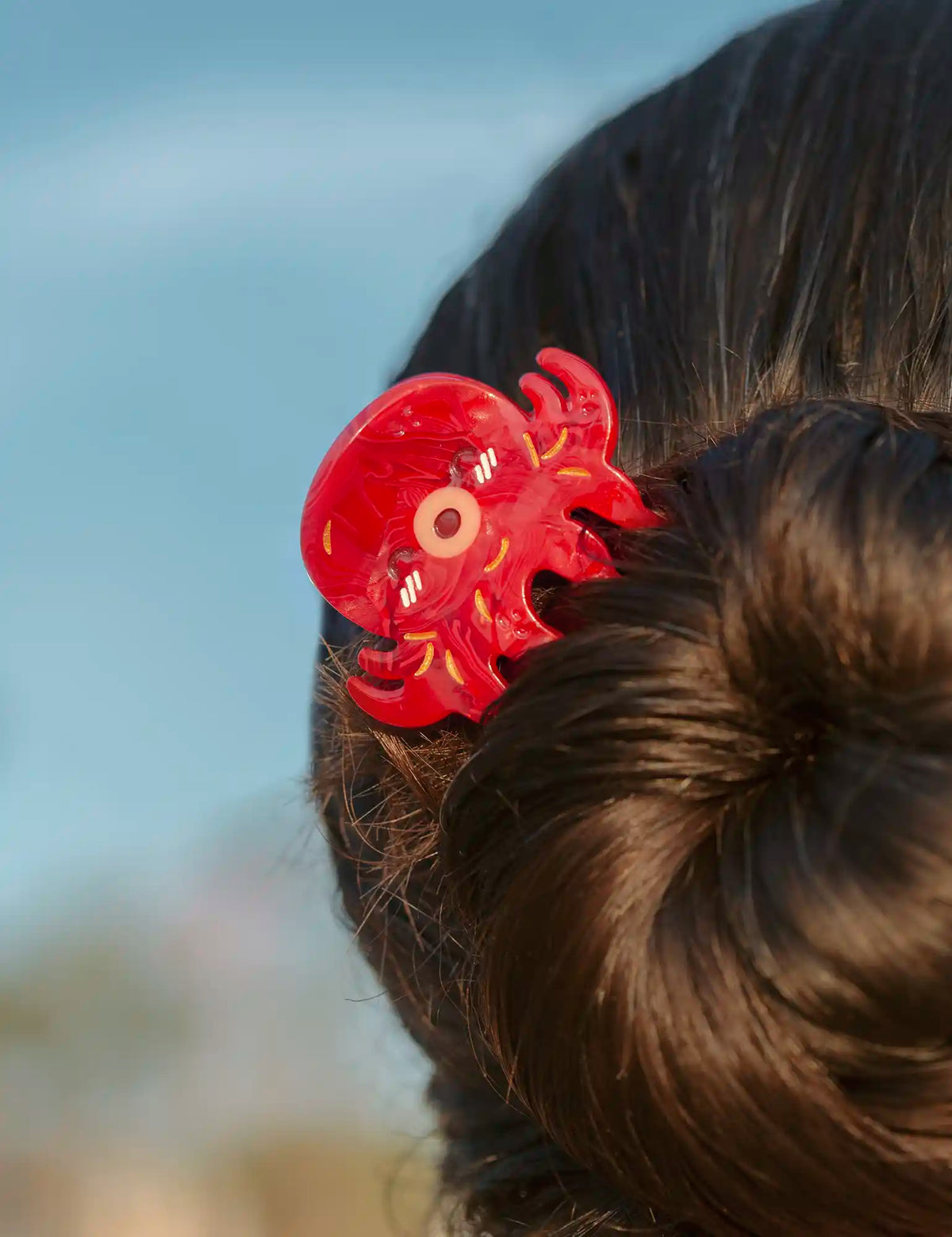 Takoyaki red octopus small hair clip
