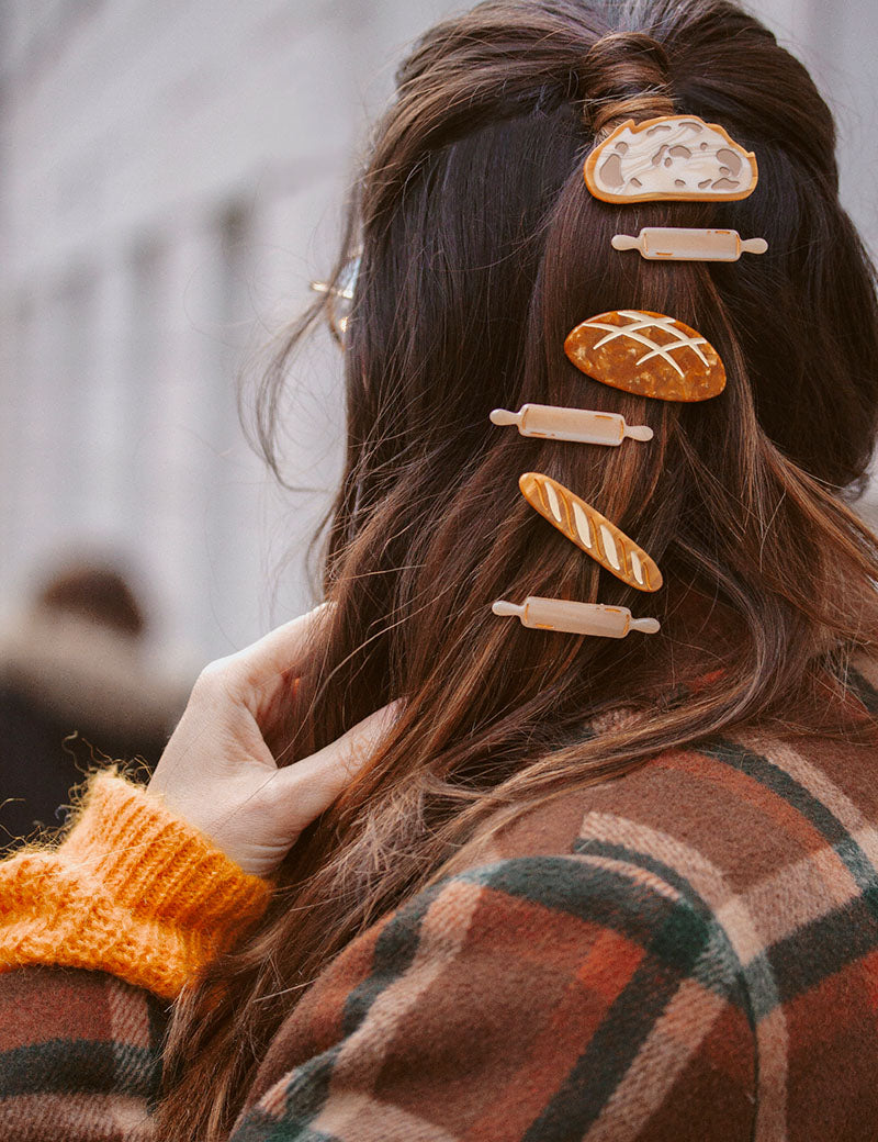 Sourdough slice barrette clip