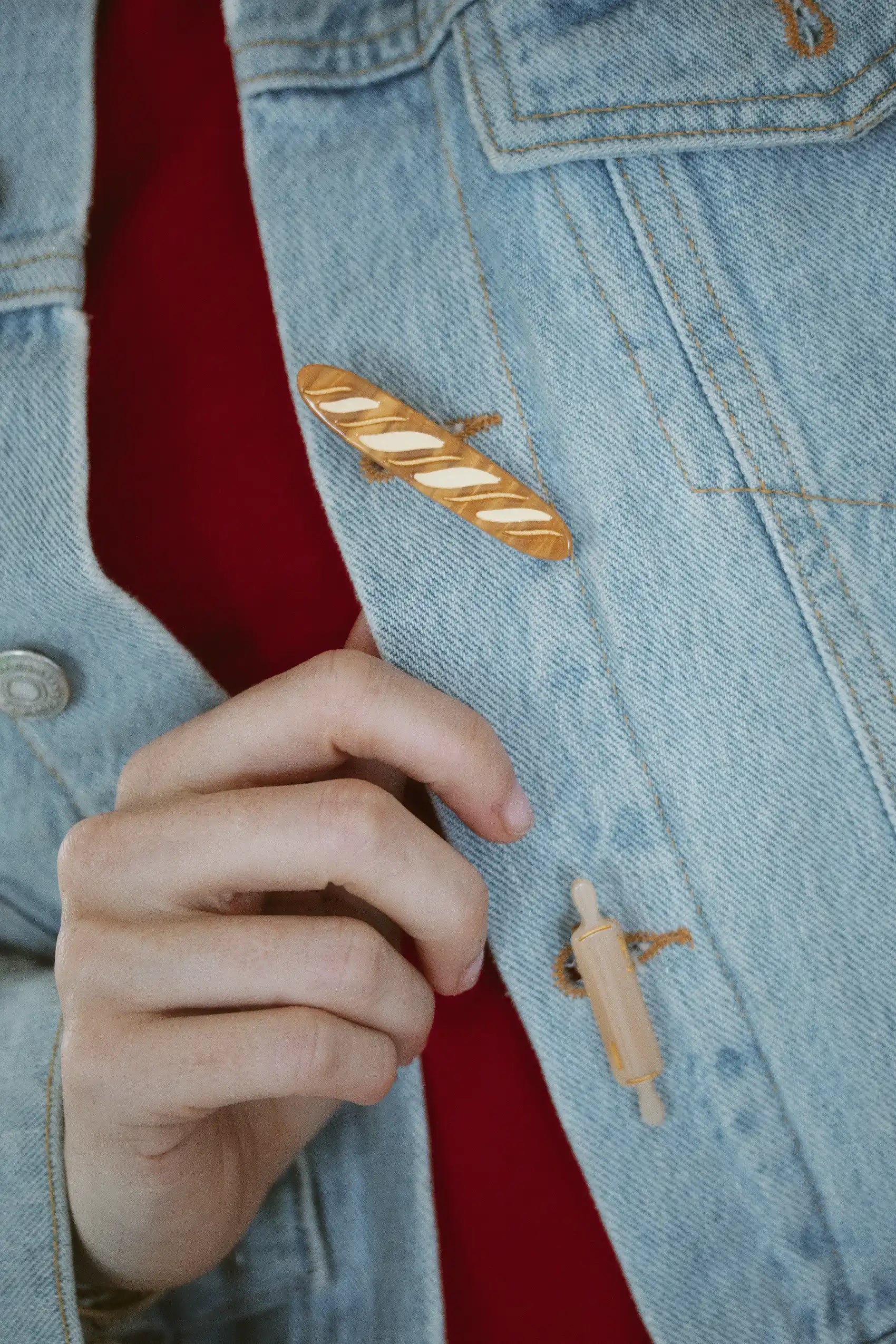 Rolling pin barrette clip