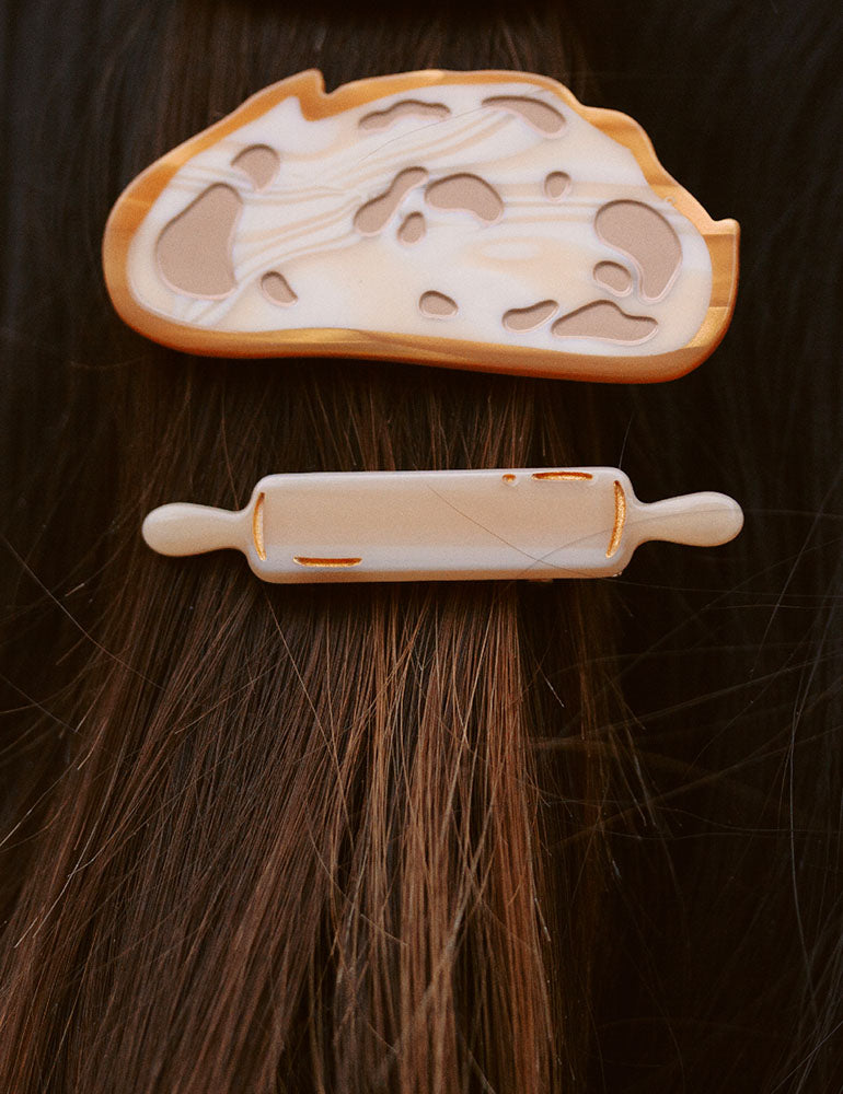 Sourdough slice barrette clip