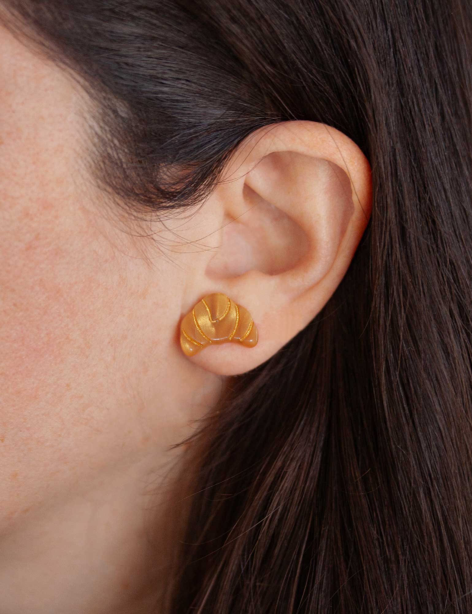 Boucles d&#39;oreilles à tige Mini Croissant
