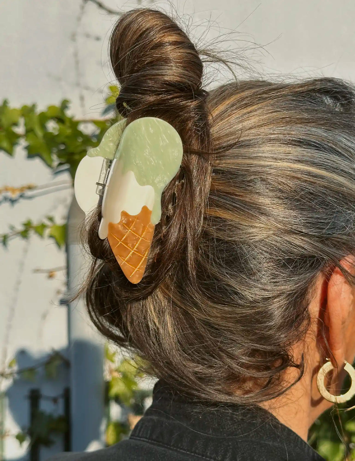 Pistachio Vanilla Ice cream Hair claw - Big