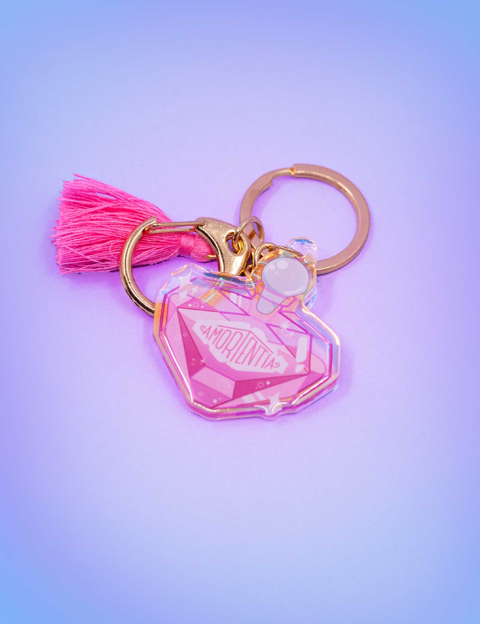 Porte-clés en acrylique holographique Amortentia