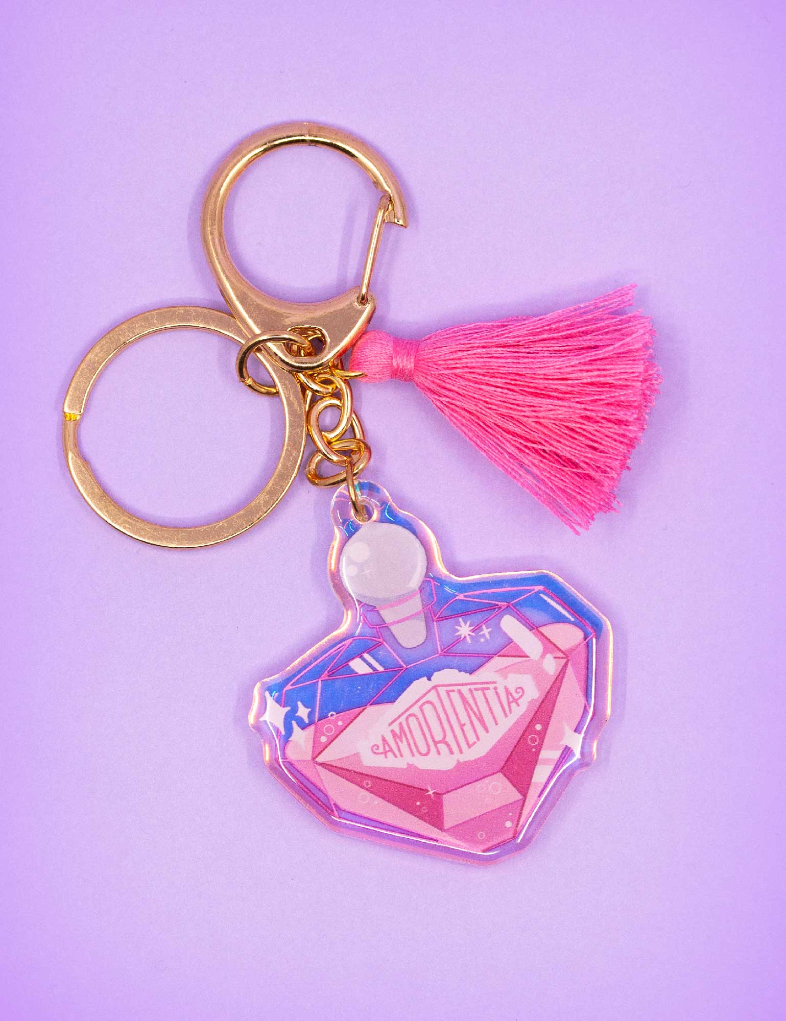 Porte-clés en acrylique holographique Amortentia