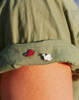 Origami lucky crane enamel pin