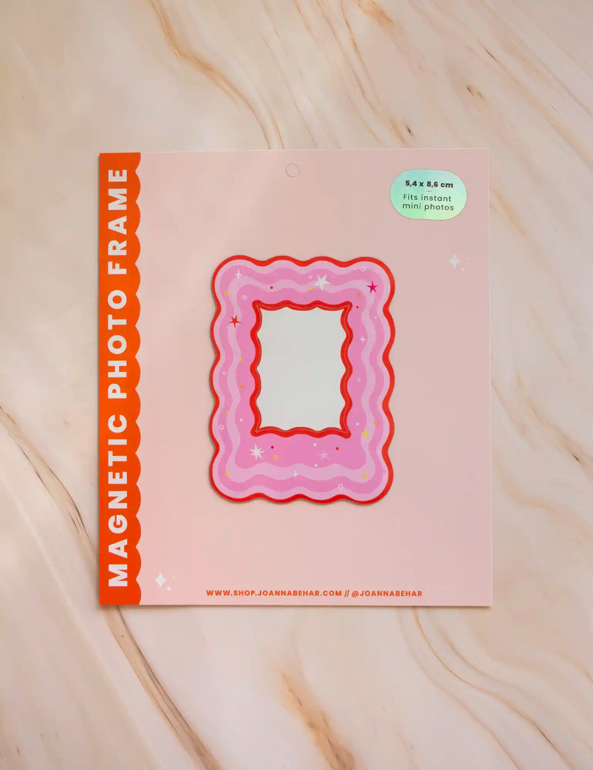 Sparkle bubblegum 8,6cm x 5,3cm mini Instax Magnetic photo frame