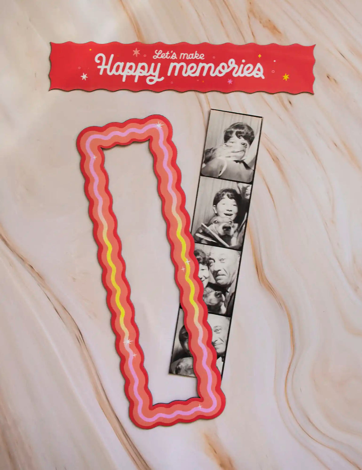Sunset wavy 5cm x 20cm Magnetic vintage photobooth frame