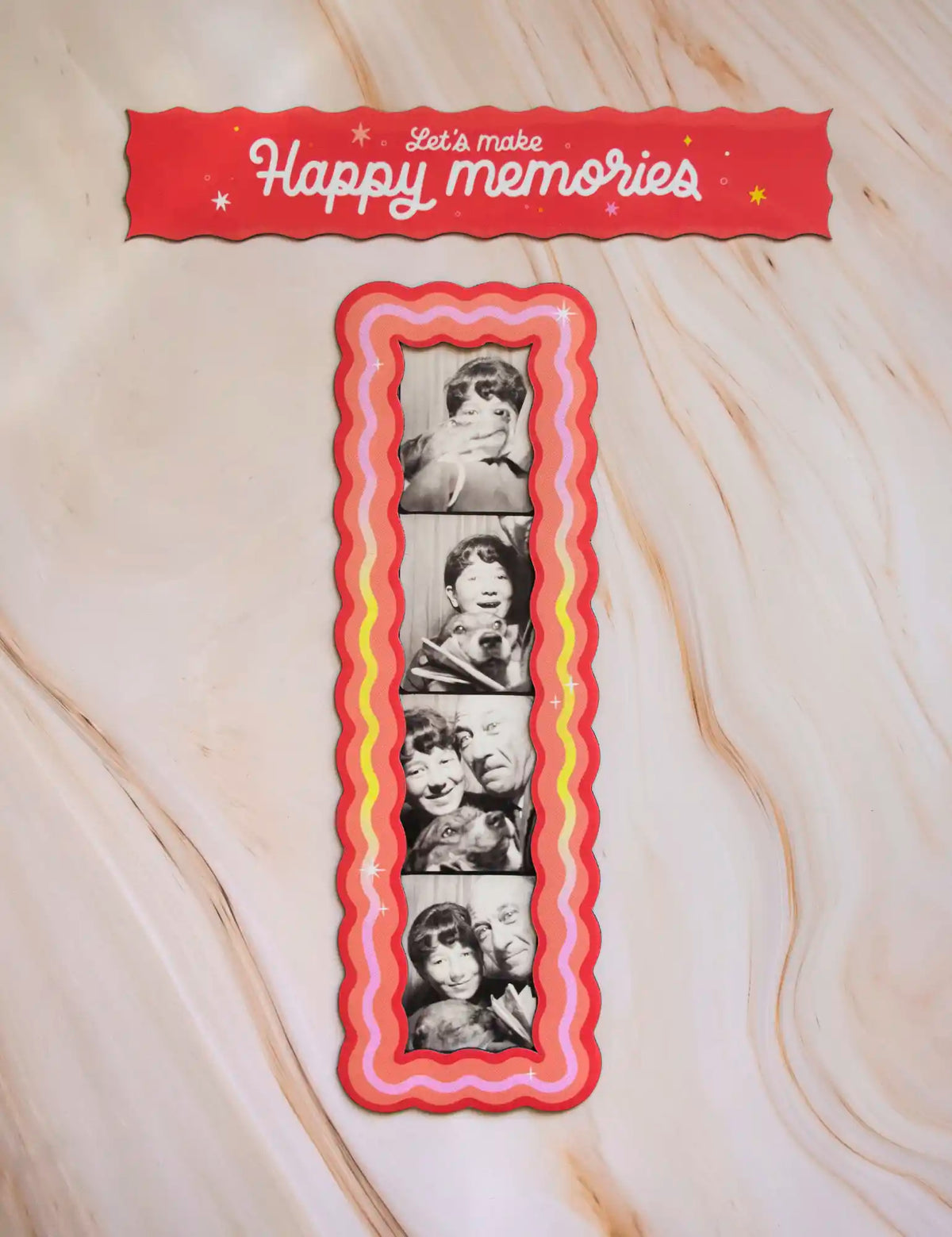 Sunset wavy 5cm x 20cm Magnetic vintage photobooth frame