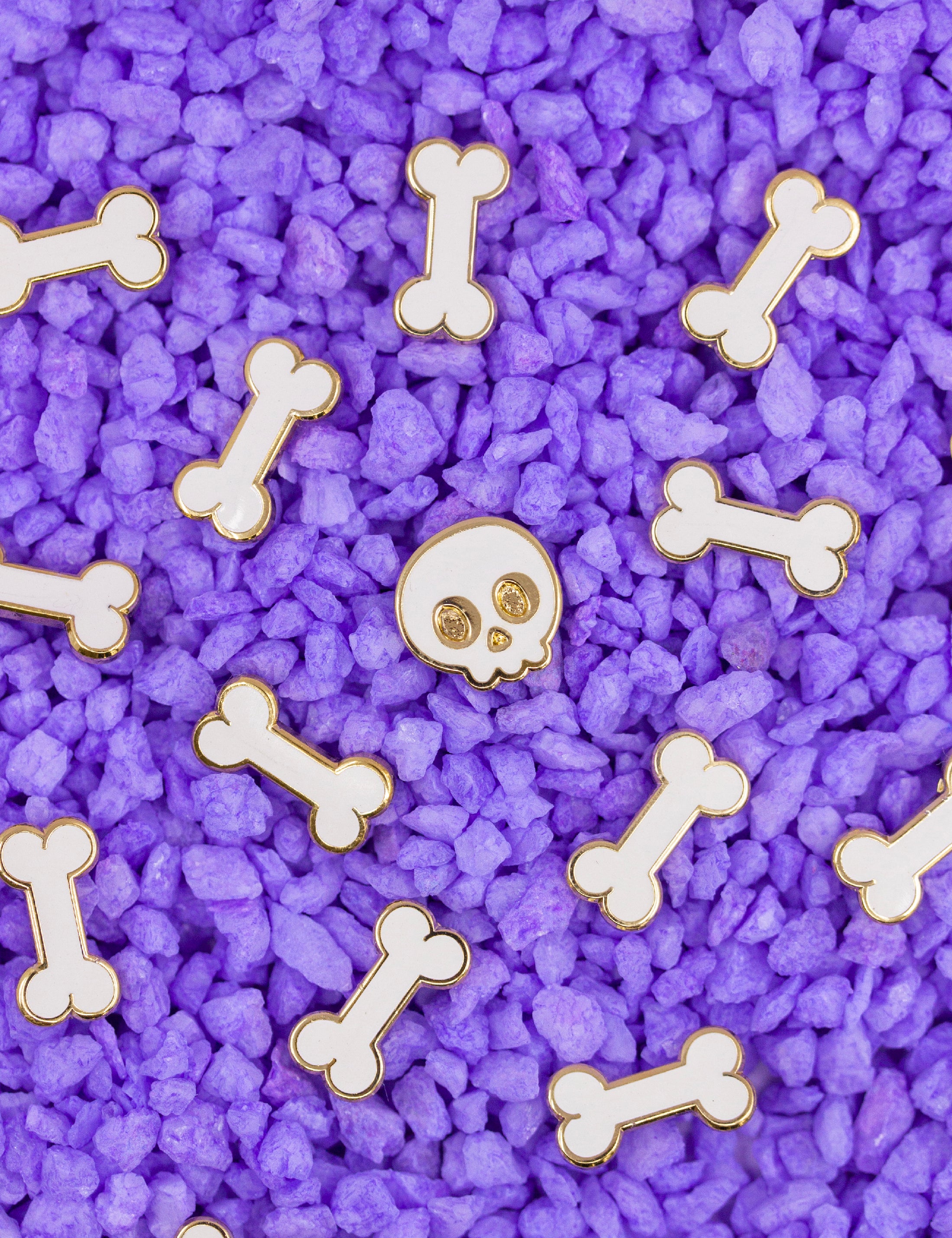 Ensemble de broches tête de mort et os